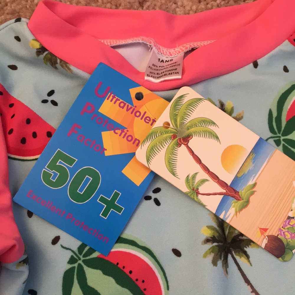Watermelon Rash-guard Swimsuit Set - Picture 2 of 2